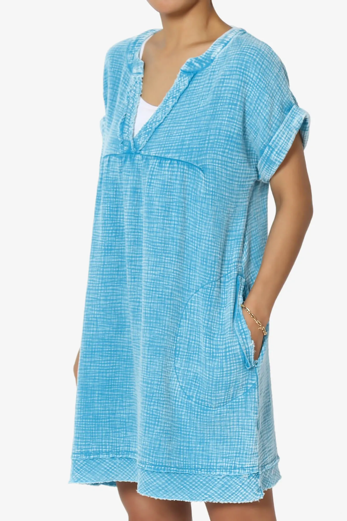 Milly Washed Gauze Babydoll Shift Mini Dress