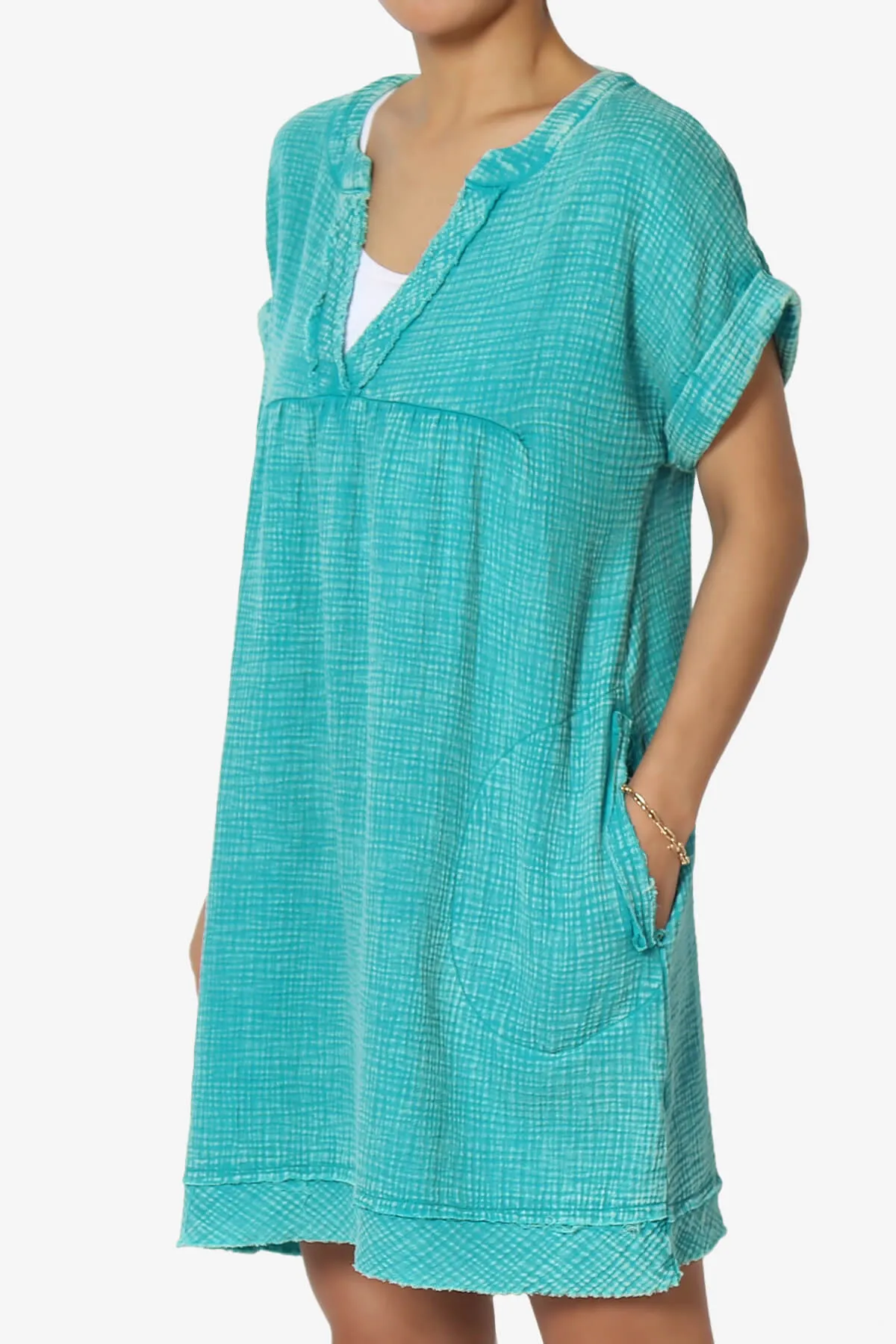 Milly Washed Gauze Babydoll Shift Mini Dress