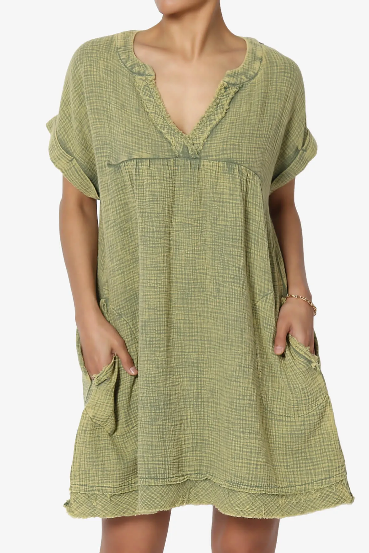 Milly Washed Gauze Babydoll Shift Mini Dress