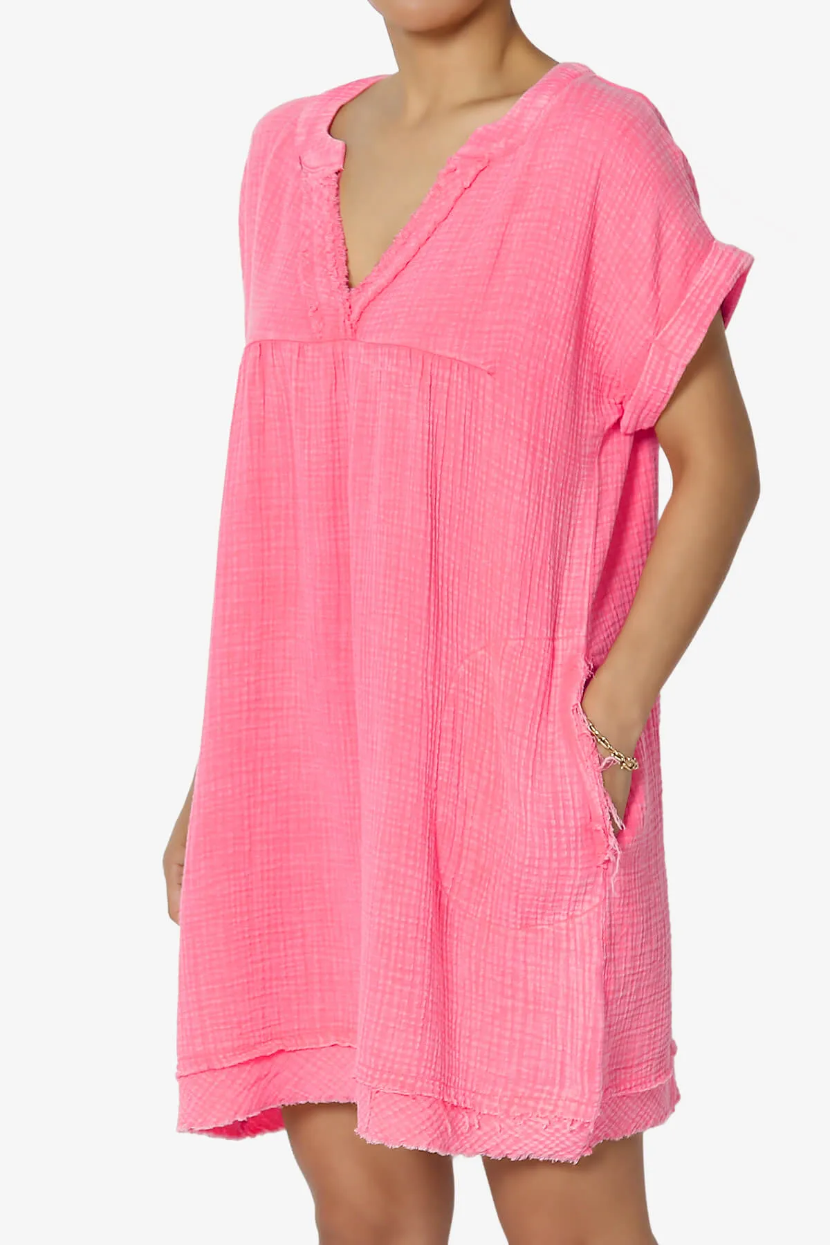 Milly Washed Gauze Babydoll Shift Mini Dress