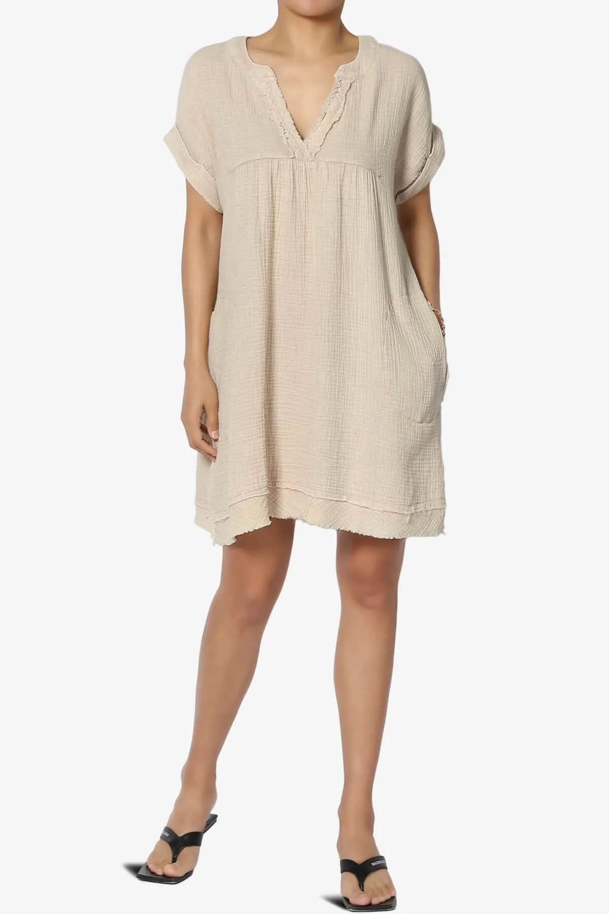 Milly Washed Gauze Babydoll Shift Mini Dress