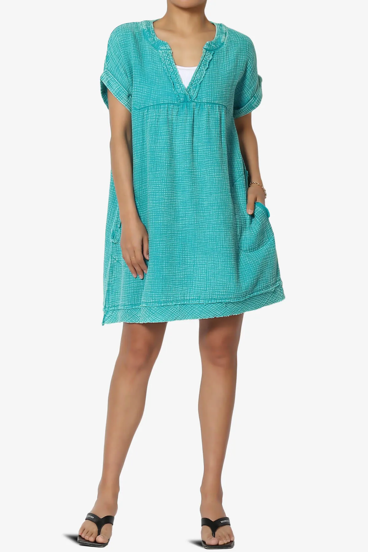Milly Washed Gauze Babydoll Shift Mini Dress