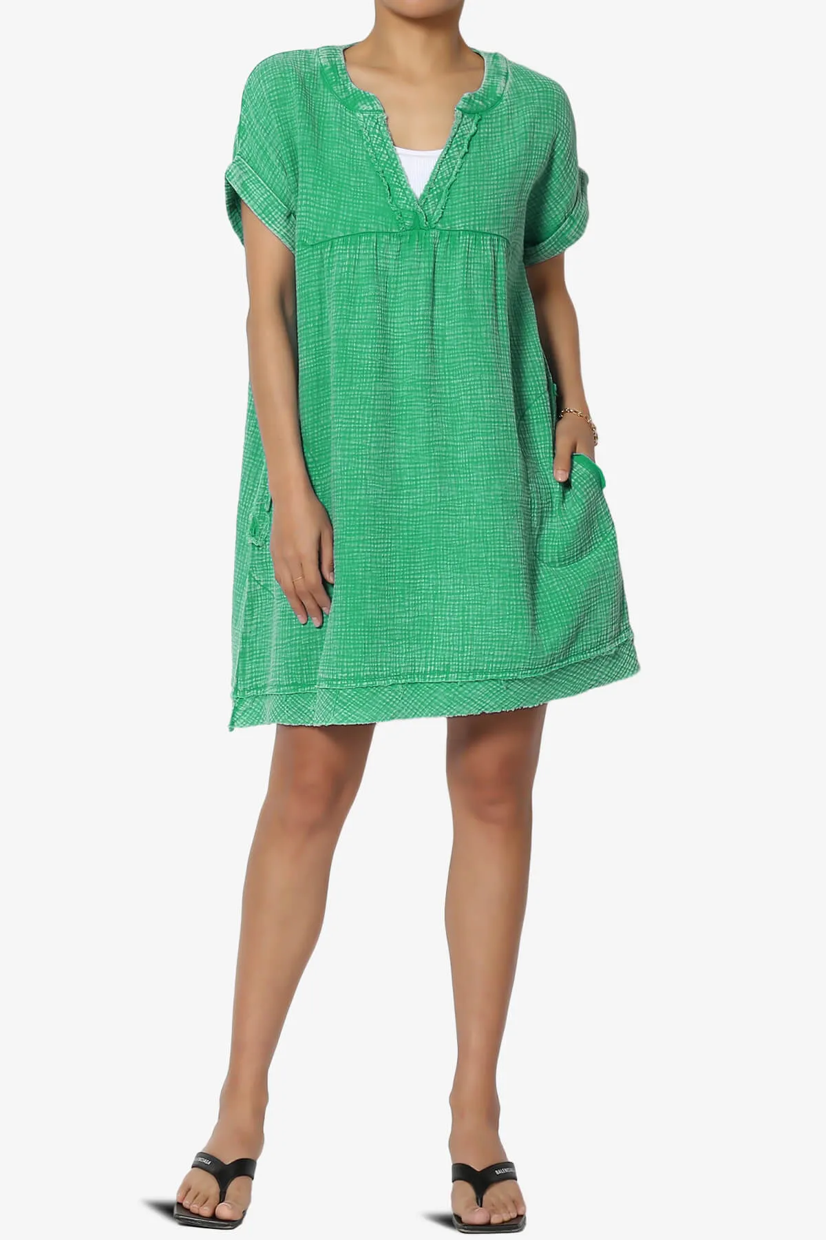 Milly Washed Gauze Babydoll Shift Mini Dress