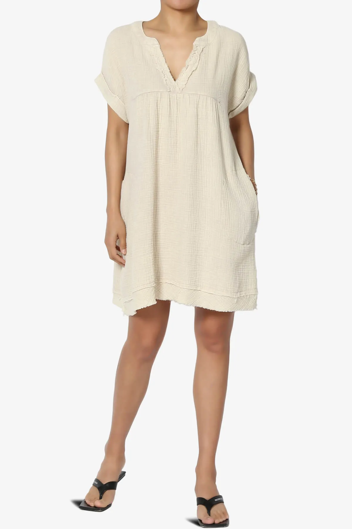 Milly Washed Gauze Babydoll Shift Mini Dress