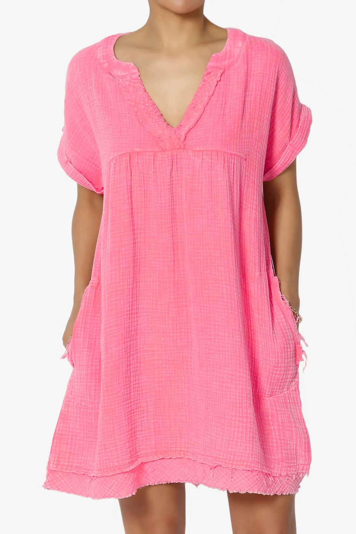 Milly Washed Gauze Babydoll Shift Mini Dress