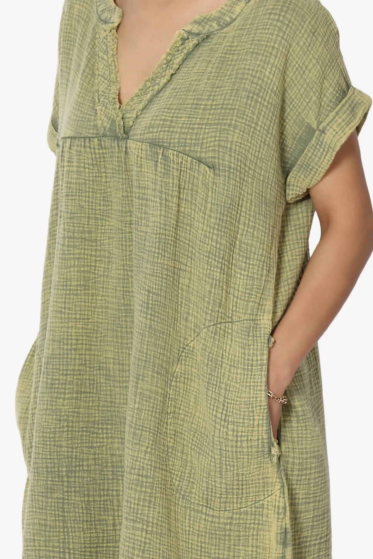 Milly Washed Gauze Babydoll Shift Mini Dress