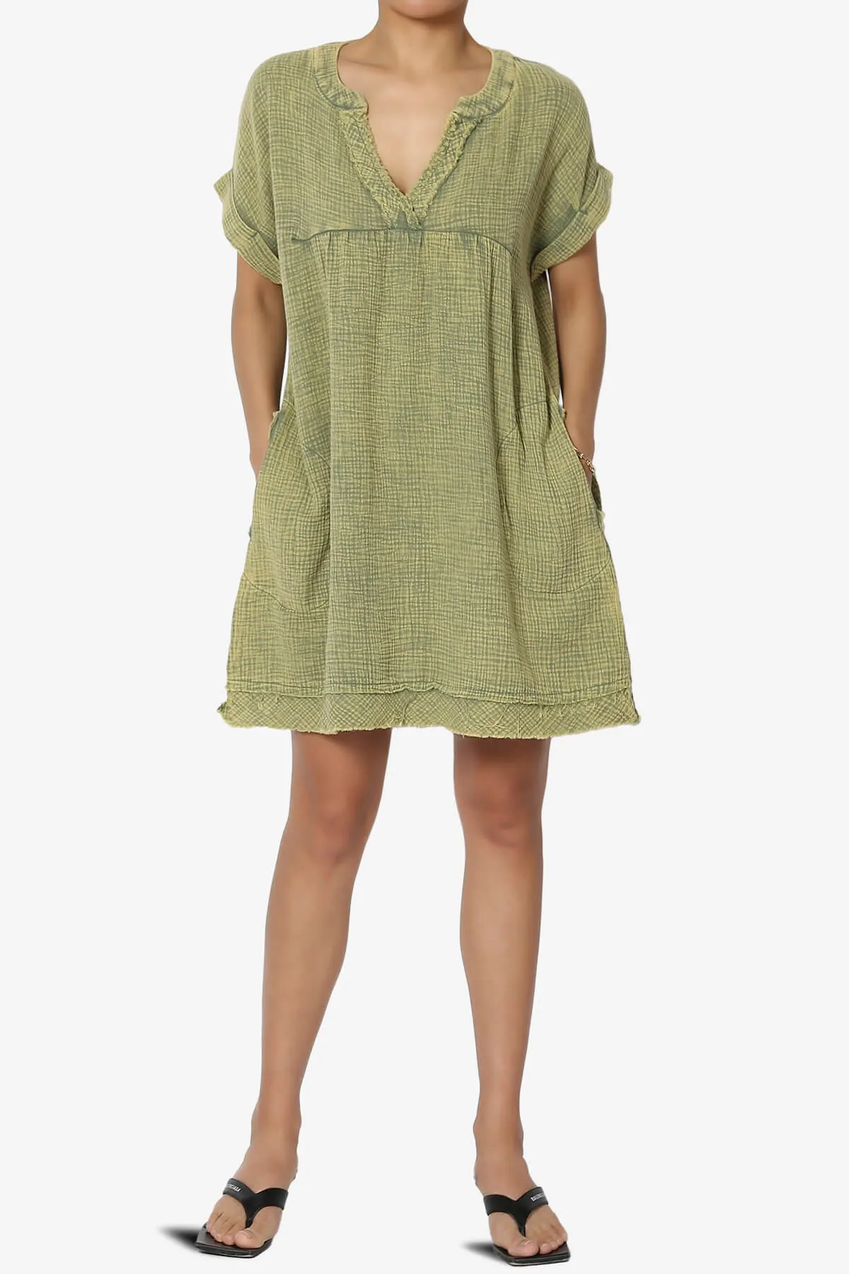 Milly Washed Gauze Babydoll Shift Mini Dress