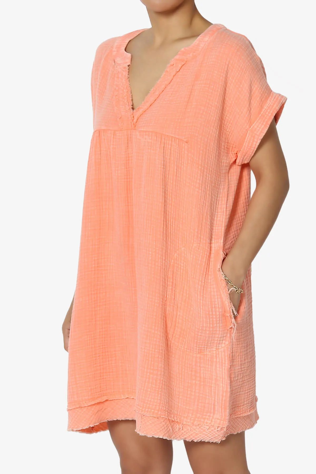 Milly Washed Gauze Babydoll Shift Mini Dress