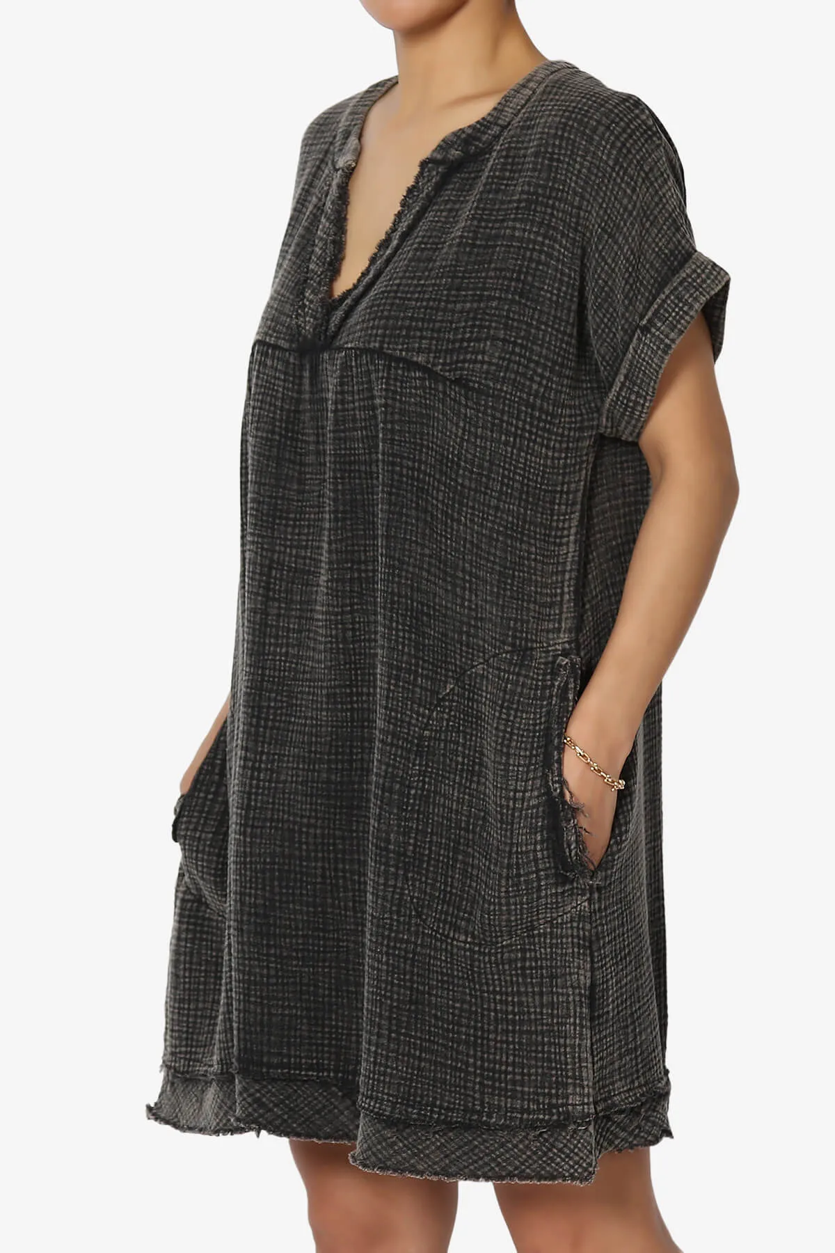 Milly Washed Gauze Babydoll Shift Mini Dress