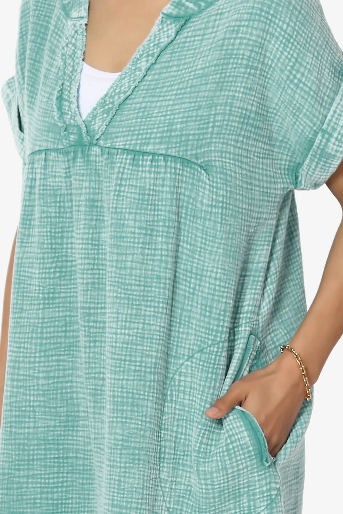 Milly Washed Gauze Babydoll Shift Mini Dress