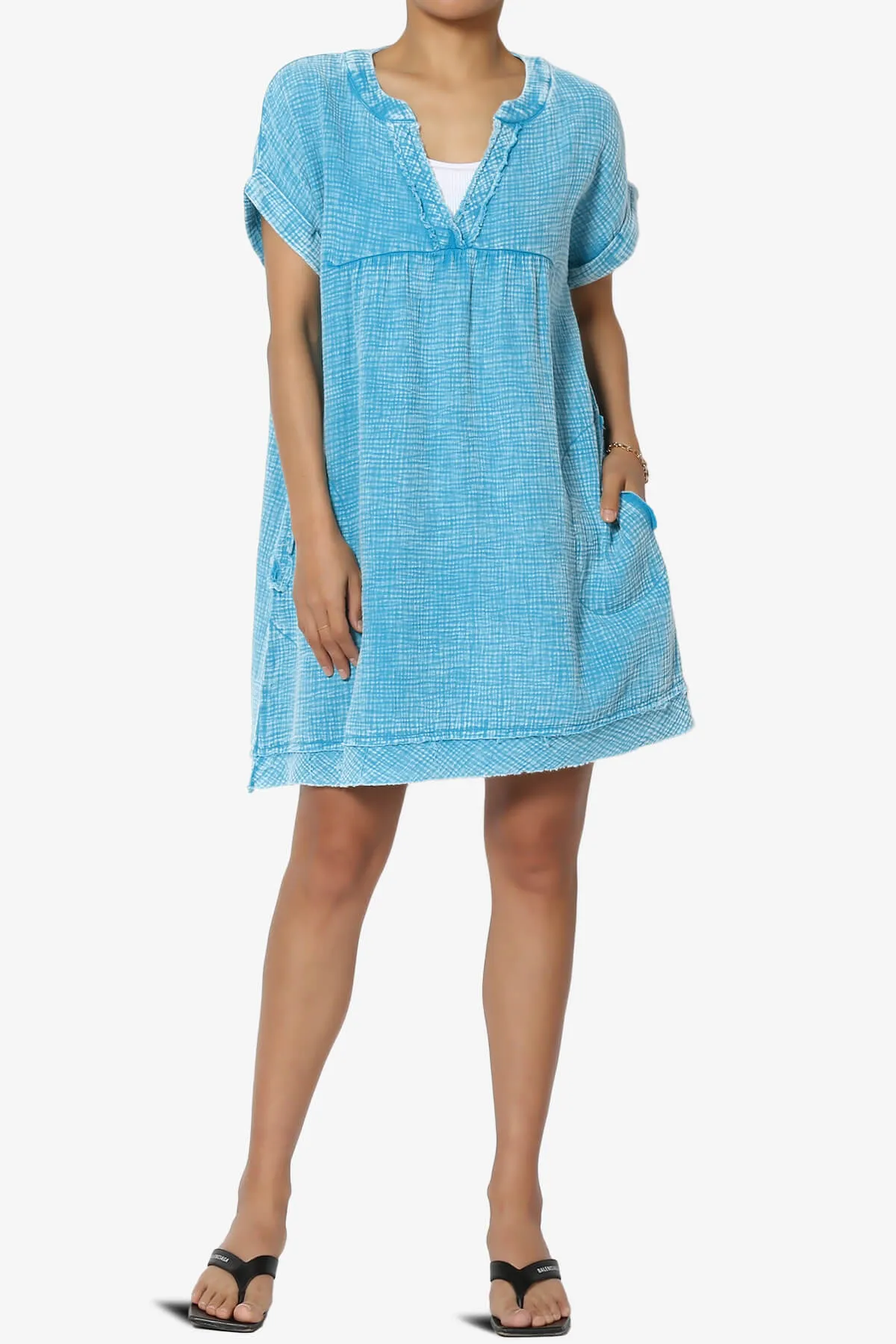 Milly Washed Gauze Babydoll Shift Mini Dress