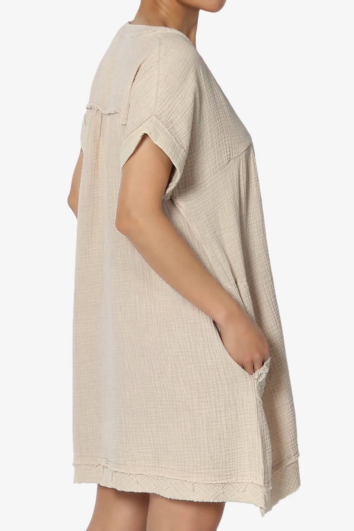 Milly Washed Gauze Babydoll Shift Mini Dress