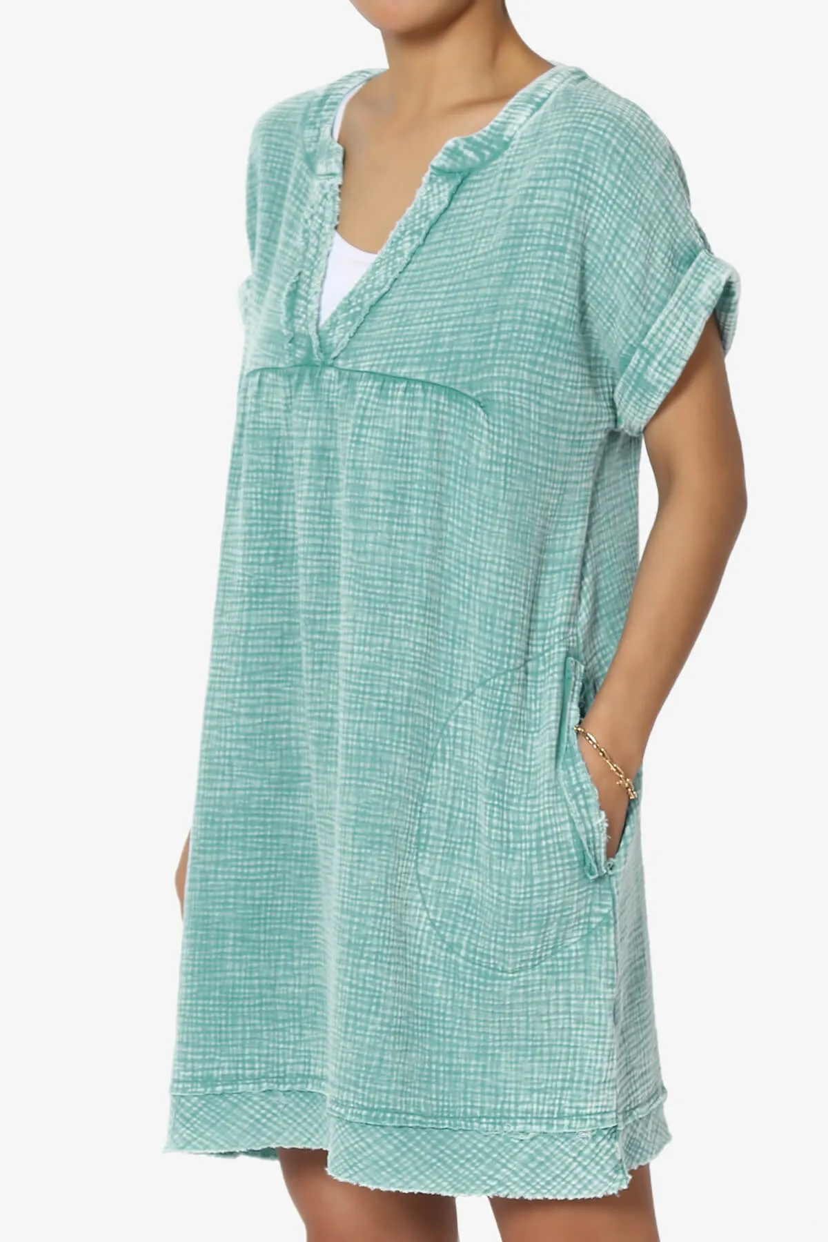 Milly Washed Gauze Babydoll Shift Mini Dress