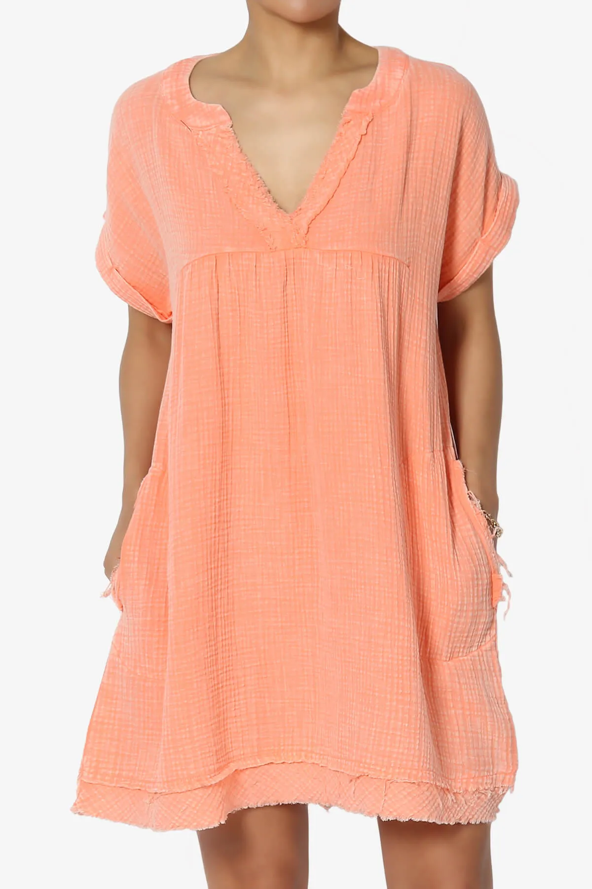 Milly Washed Gauze Babydoll Shift Mini Dress