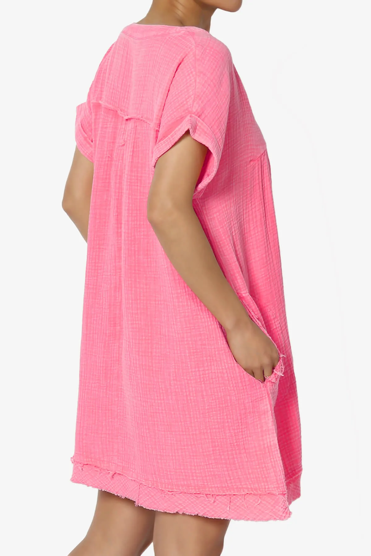 Milly Washed Gauze Babydoll Shift Mini Dress