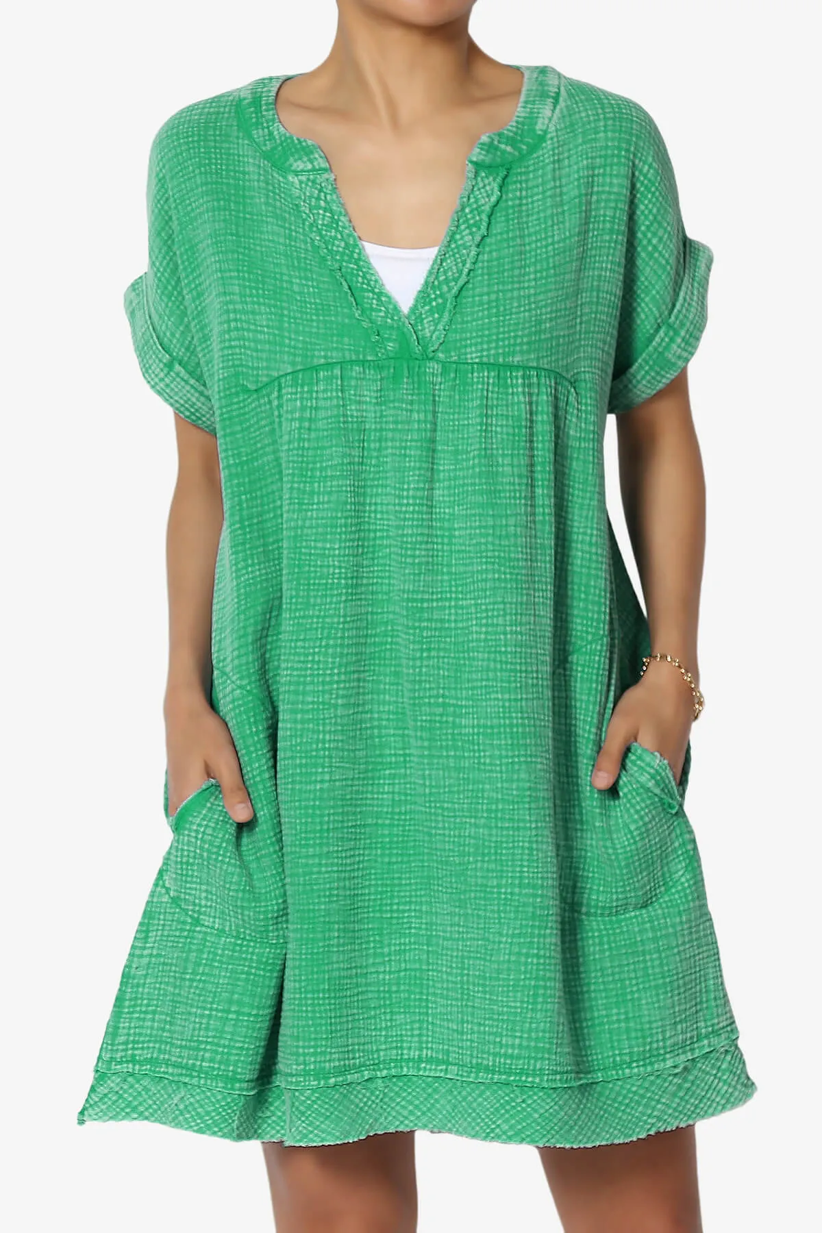 Milly Washed Gauze Babydoll Shift Mini Dress