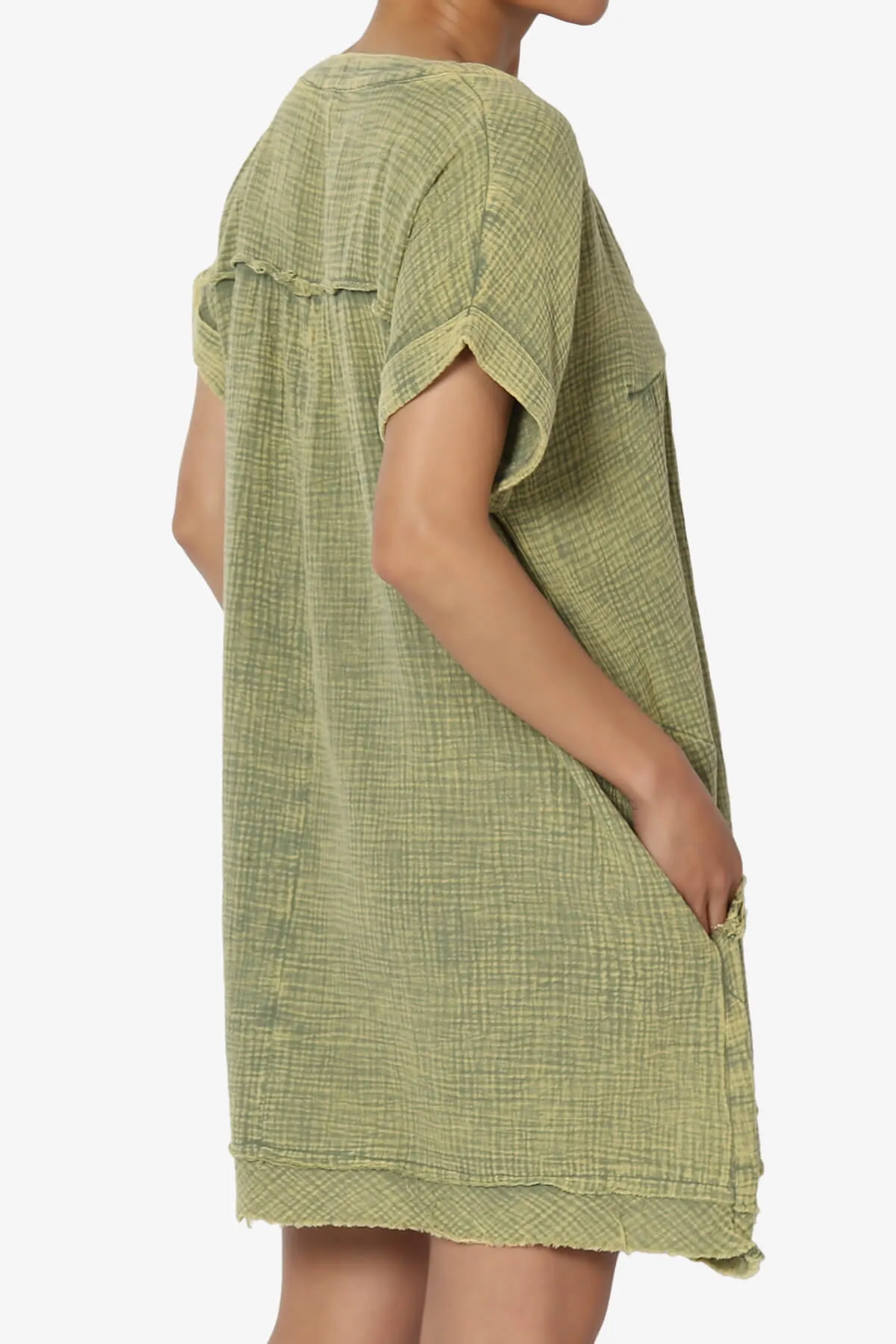 Milly Washed Gauze Babydoll Shift Mini Dress