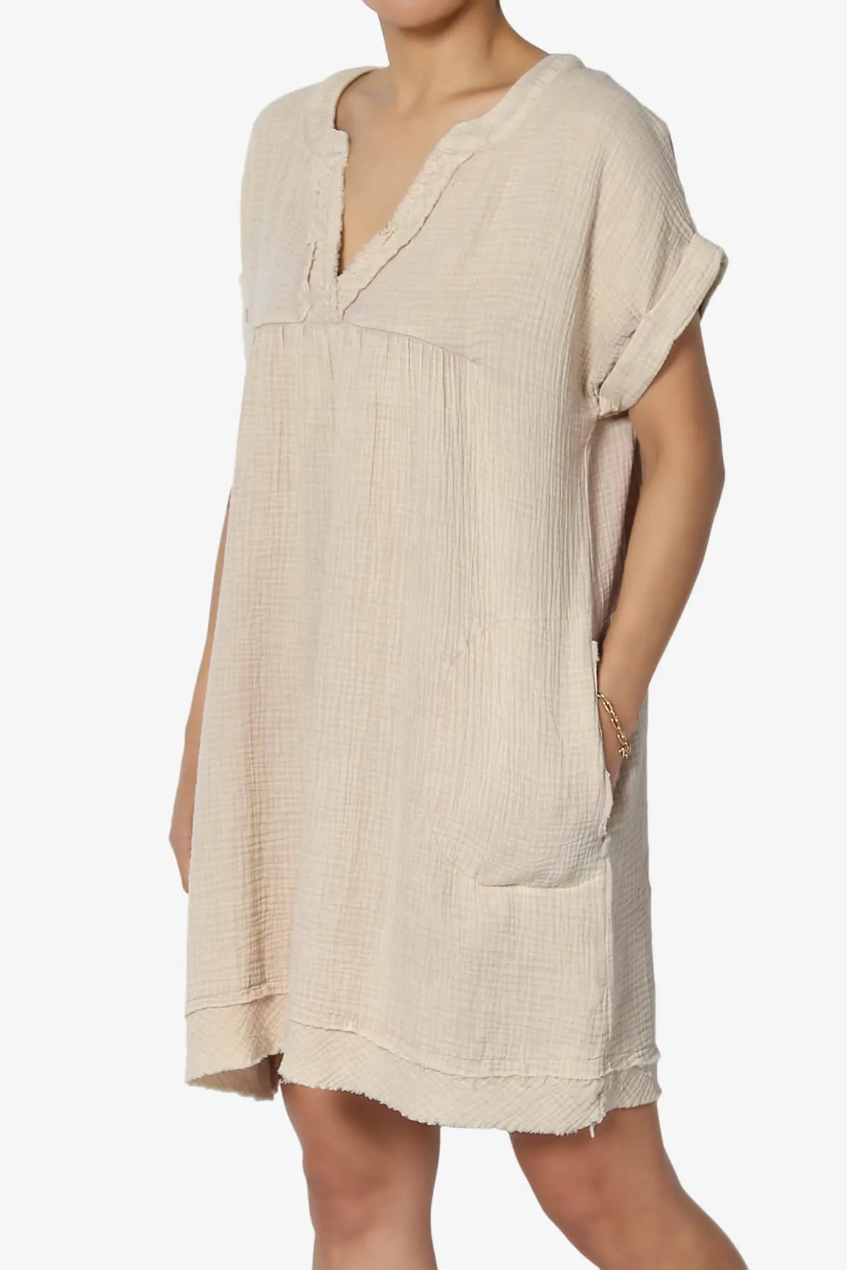 Milly Washed Gauze Babydoll Shift Mini Dress