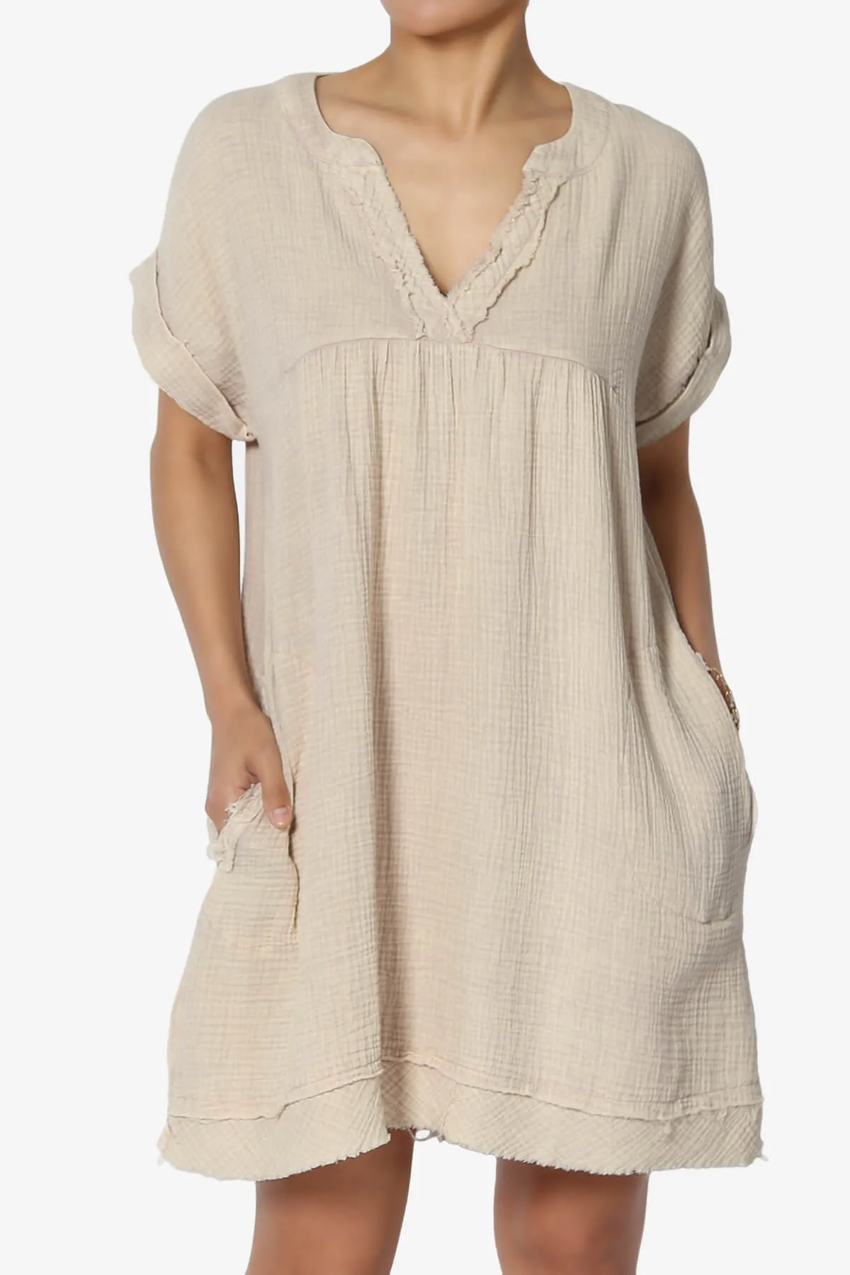 Milly Washed Gauze Babydoll Shift Mini Dress
