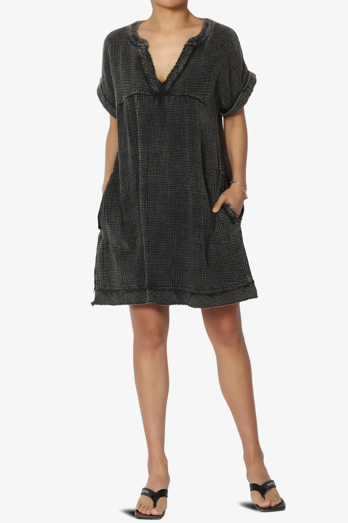 Milly Washed Gauze Babydoll Shift Mini Dress