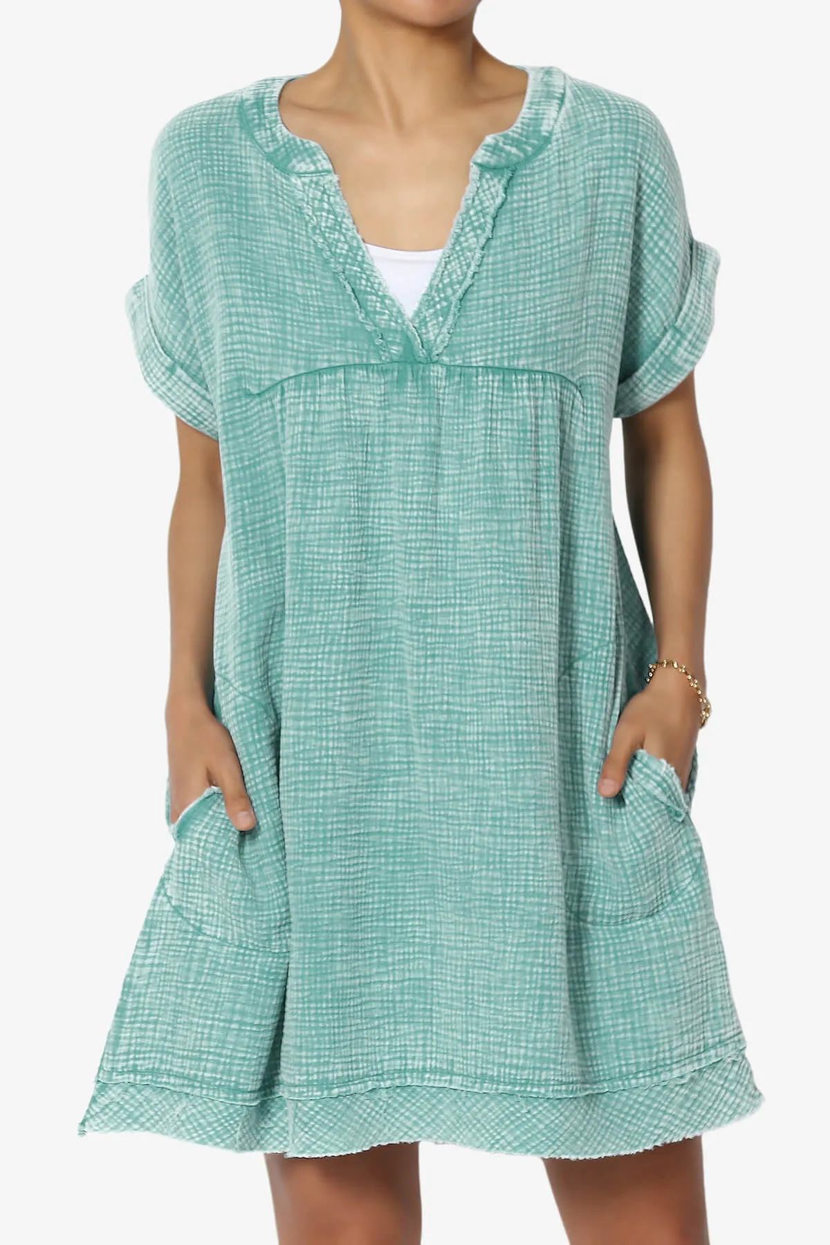 Milly Washed Gauze Babydoll Shift Mini Dress