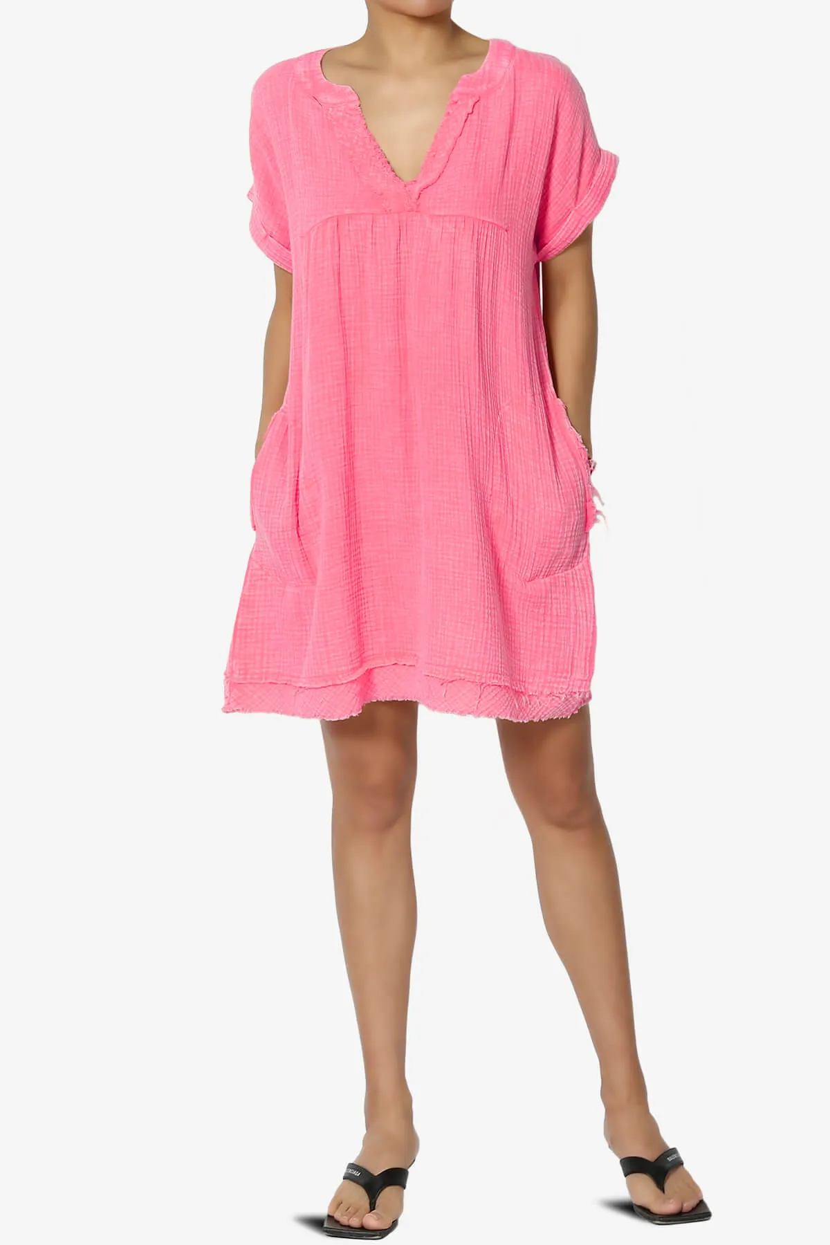 Milly Washed Gauze Babydoll Shift Mini Dress