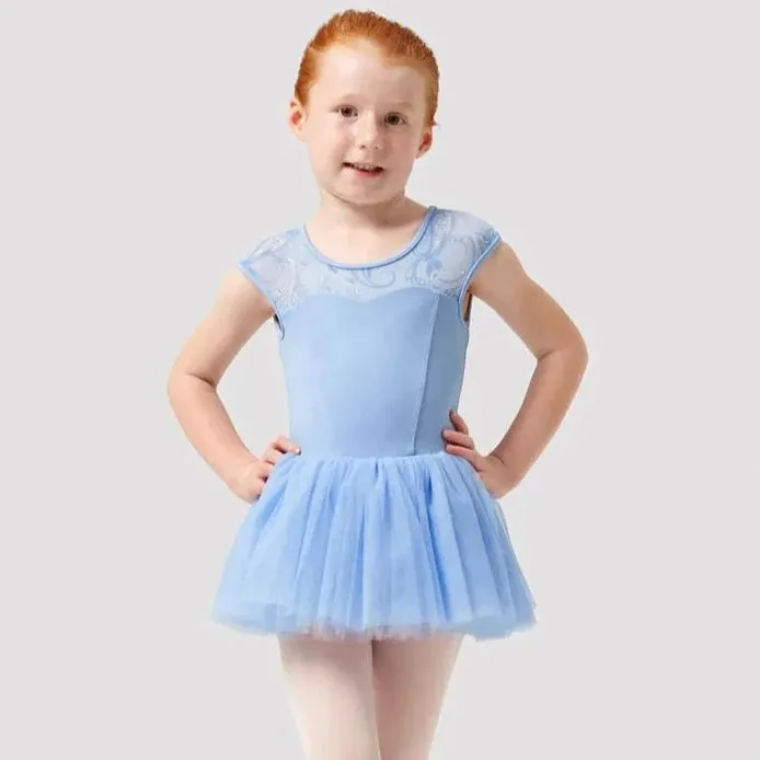 Mirella Baby Blue Paisley Cap Sleeve Leotard