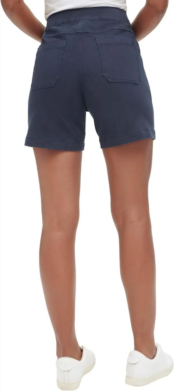 Nautica Women's Pull On Twill Tummy Control Shorts 1745029 Navy Blue M