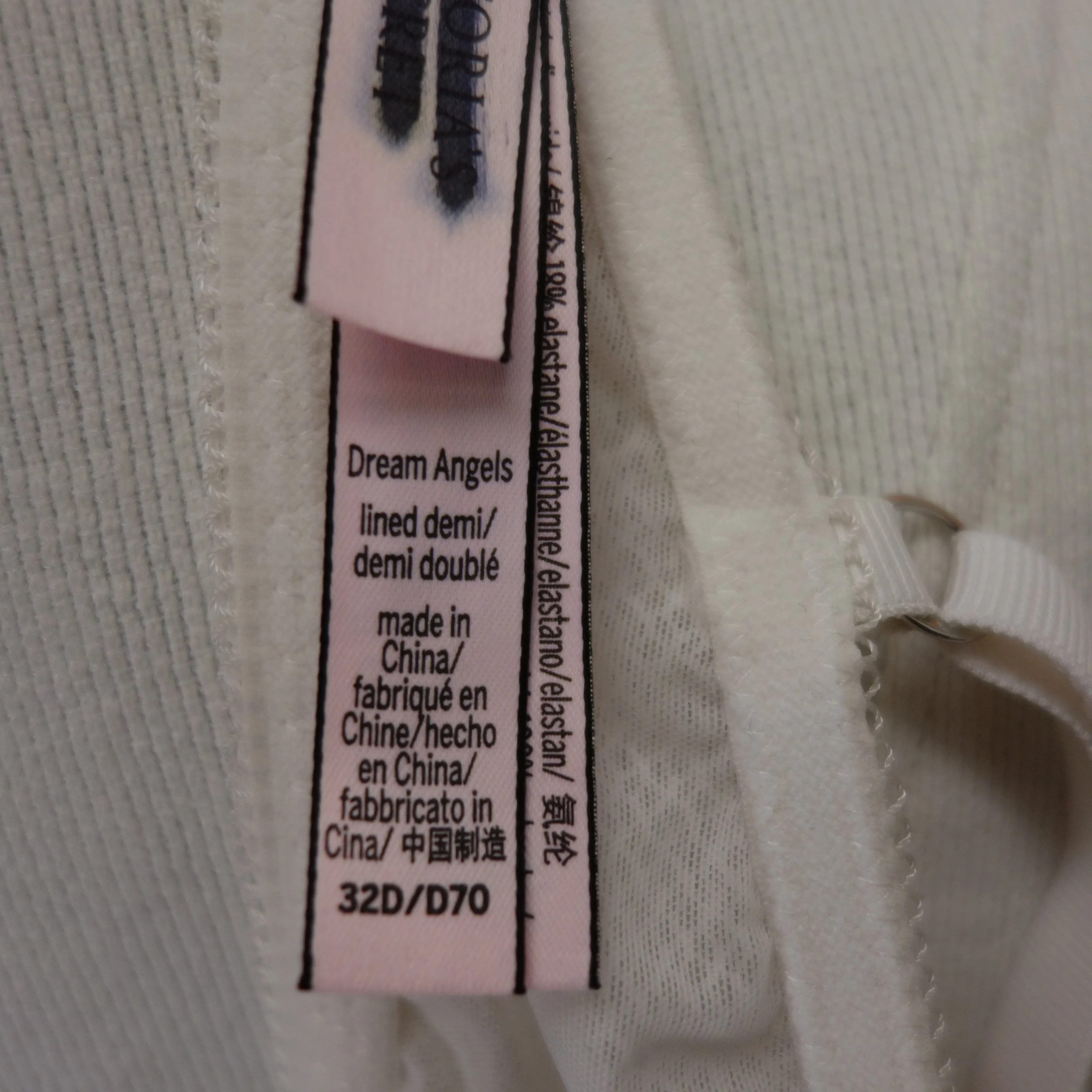 New Victoria Secret Dream Angels Lined Demi Bra In Ivory - 32D