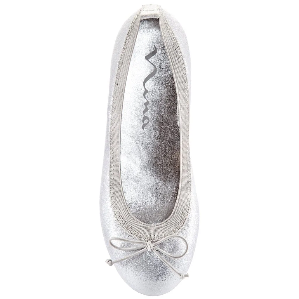 Nina Esther Silver Shimmer Ballet Flat