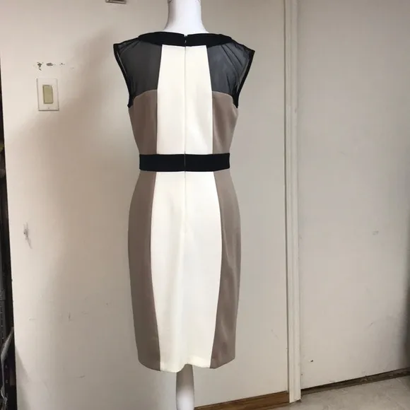 NWT neutral color block and mesh dress-so classy!