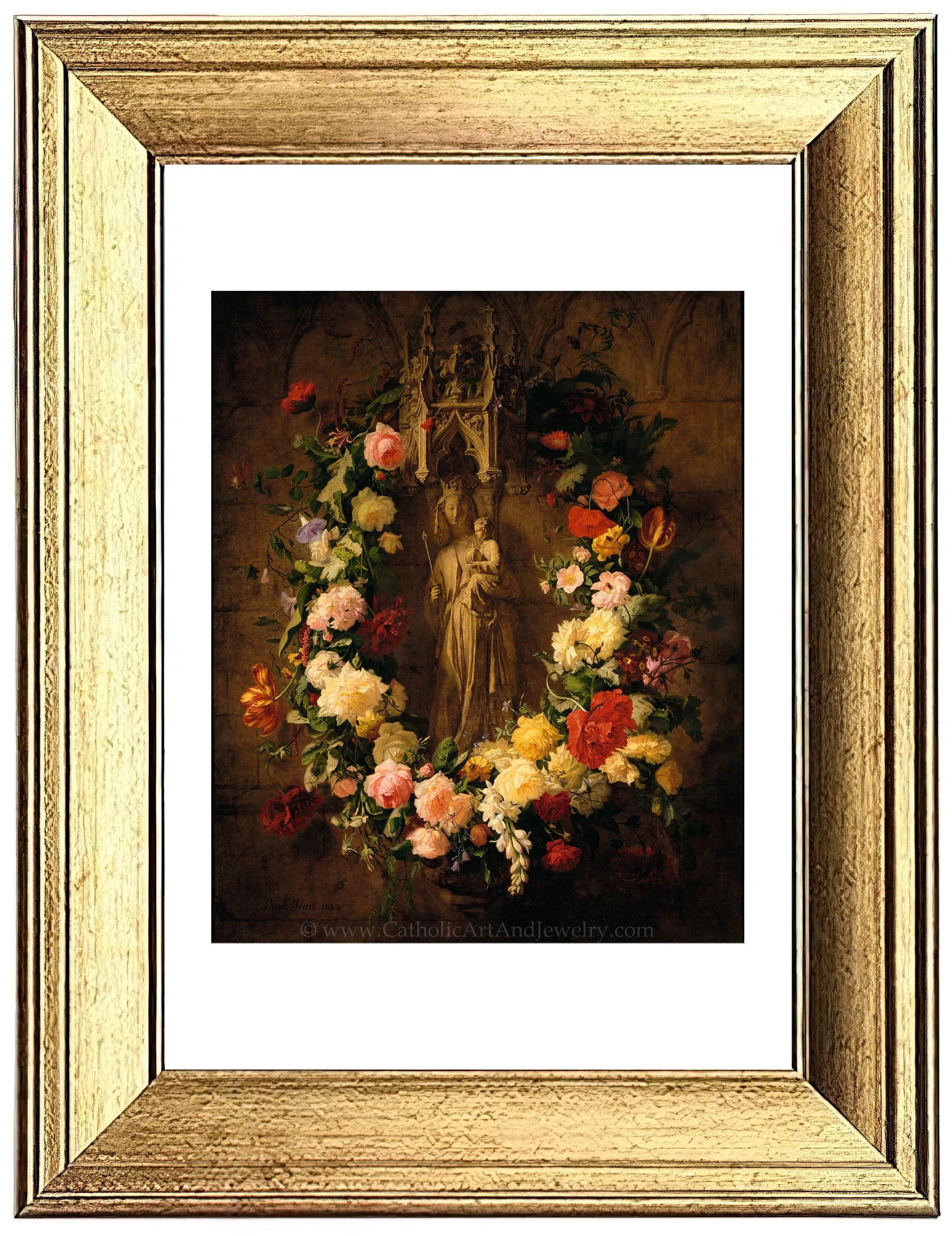 Offering to Our Lady – Simon Saint-Jean – Vintage Catholic Art Print – Archival Quality