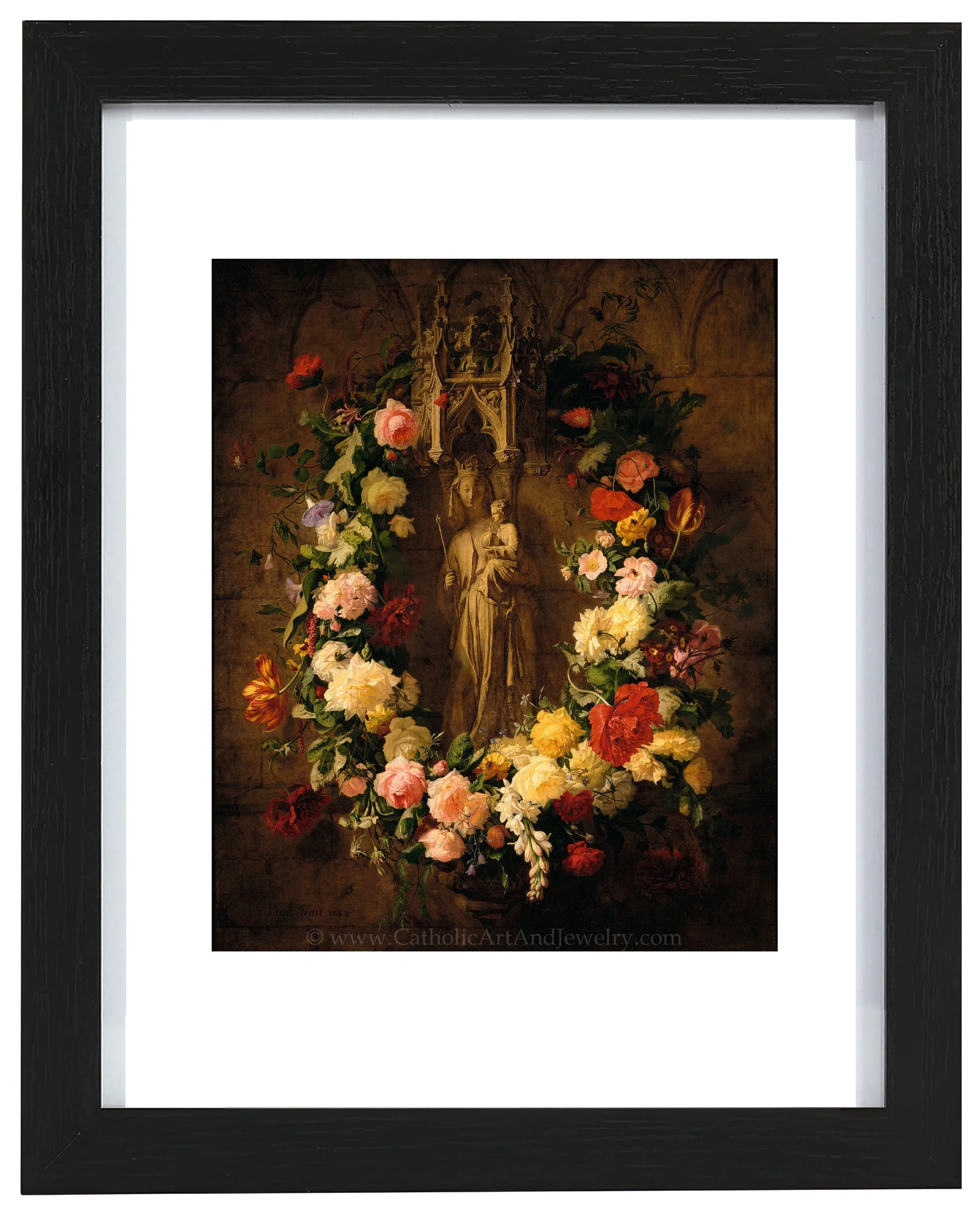 Offering to Our Lady – Simon Saint-Jean – Vintage Catholic Art Print – Archival Quality