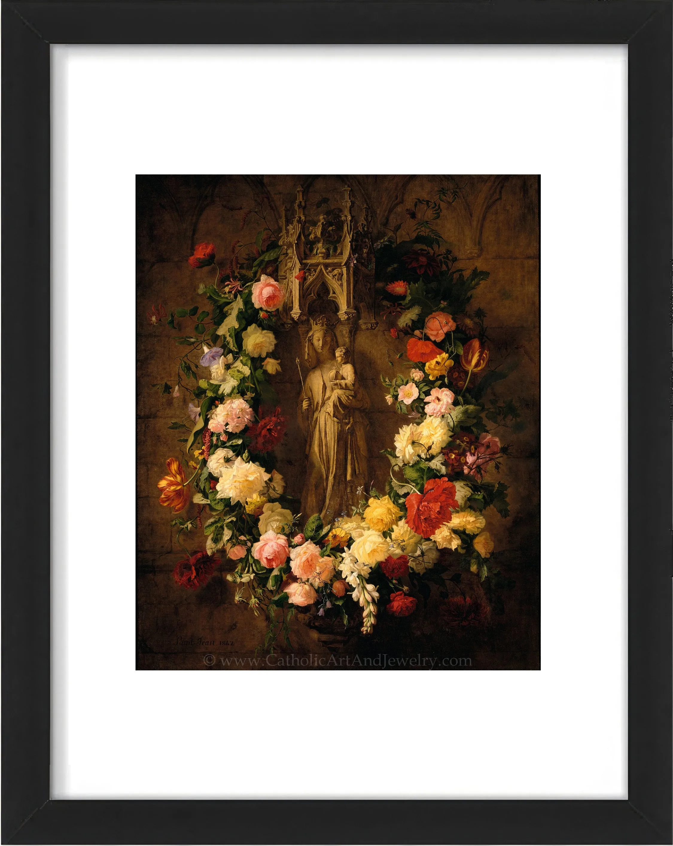 Offering to Our Lady – Simon Saint-Jean – Vintage Catholic Art Print – Archival Quality