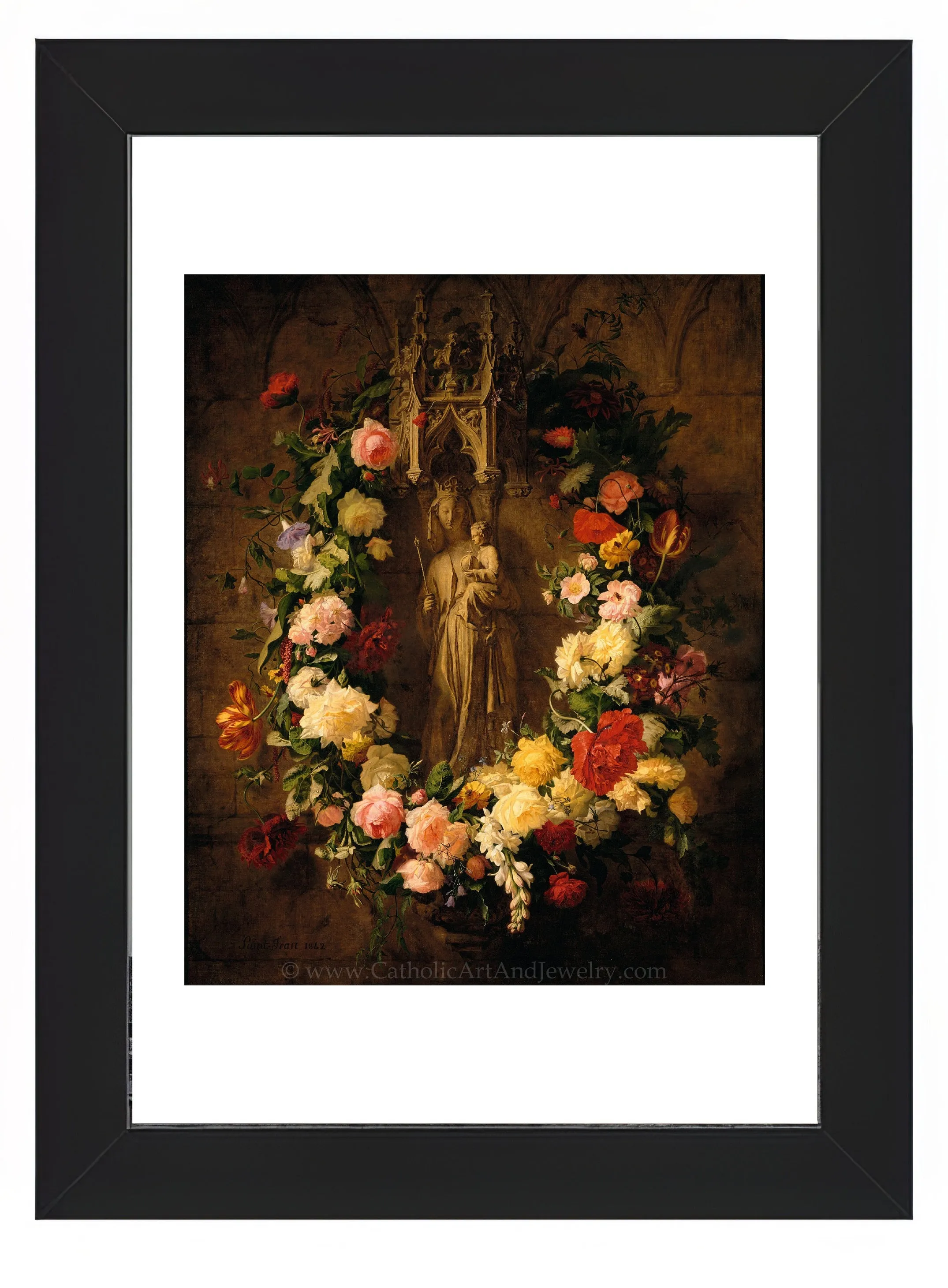 Offering to Our Lady – Simon Saint-Jean – Vintage Catholic Art Print – Archival Quality