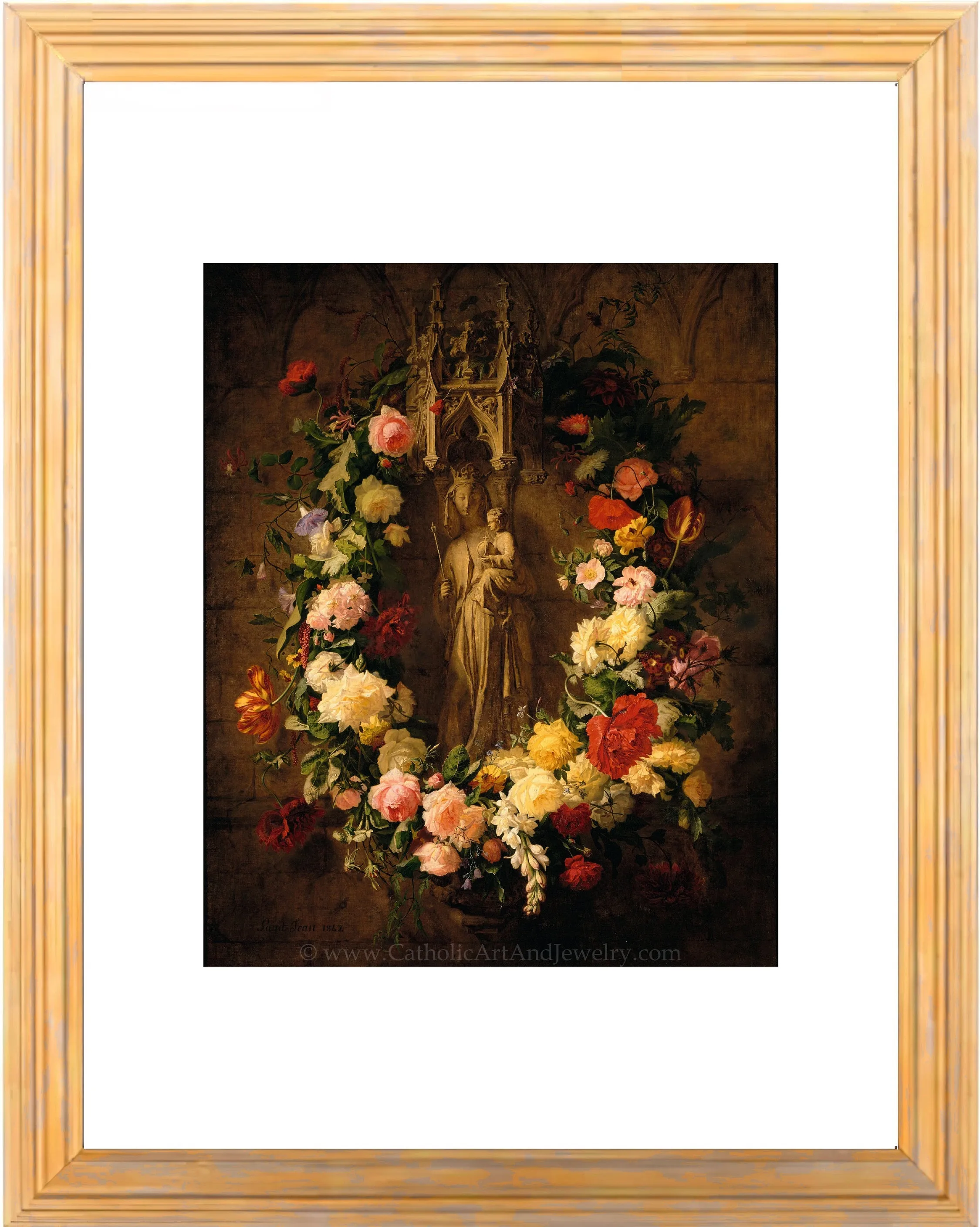 Offering to Our Lady – Simon Saint-Jean – Vintage Catholic Art Print – Archival Quality