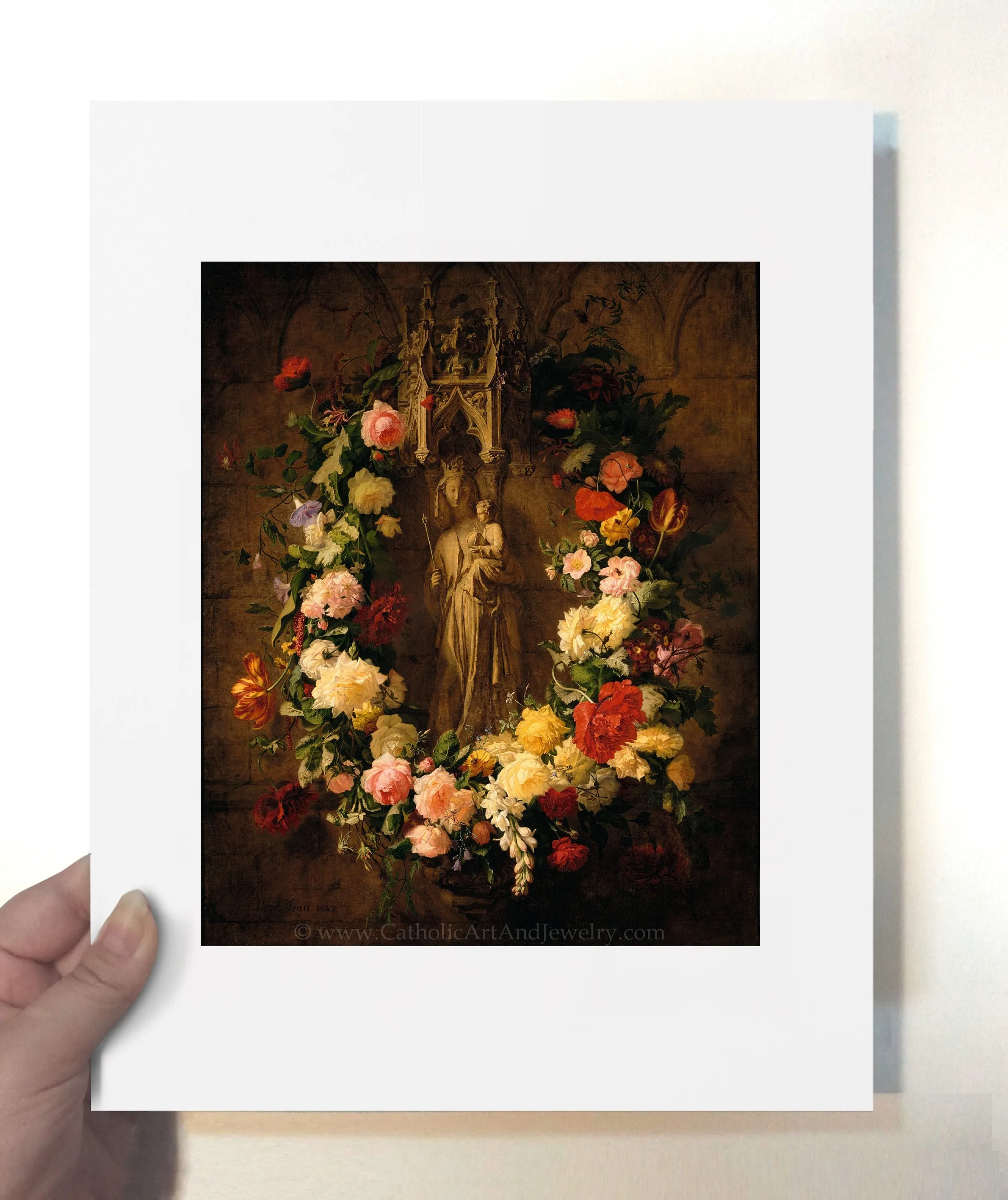 Offering to Our Lady – Simon Saint-Jean – Vintage Catholic Art Print – Archival Quality