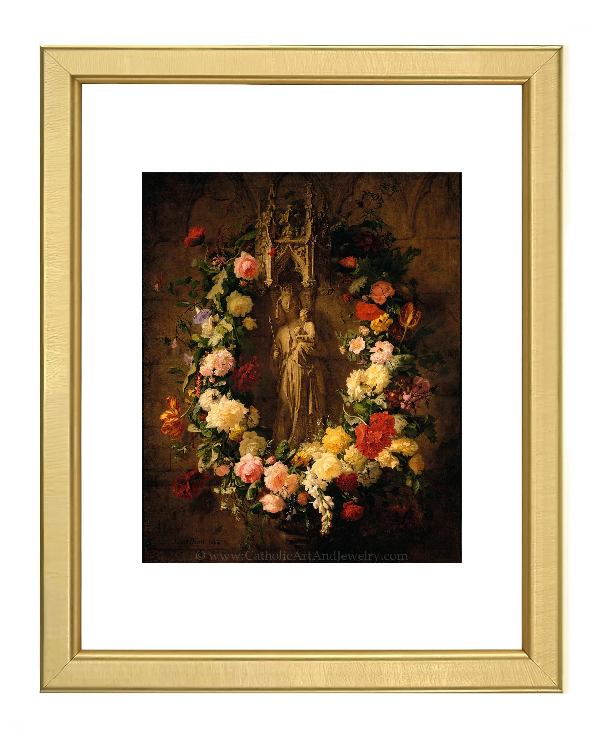 Offering to Our Lady – Simon Saint-Jean – Vintage Catholic Art Print – Archival Quality