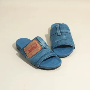 Open Toe Flat Denim Sandals