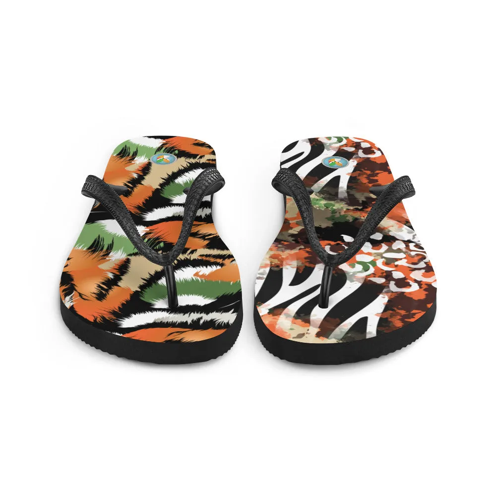 Orange Animal Print - Flip-Flops