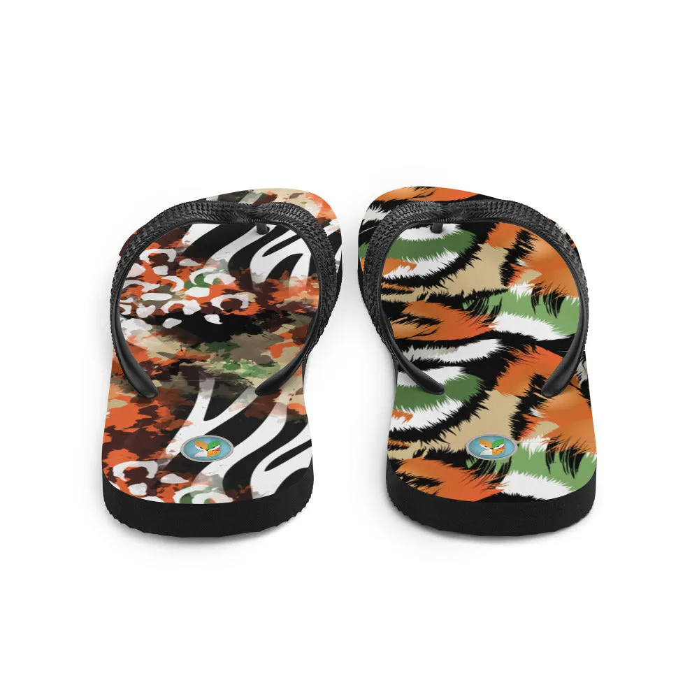 Orange Animal Print - Flip-Flops