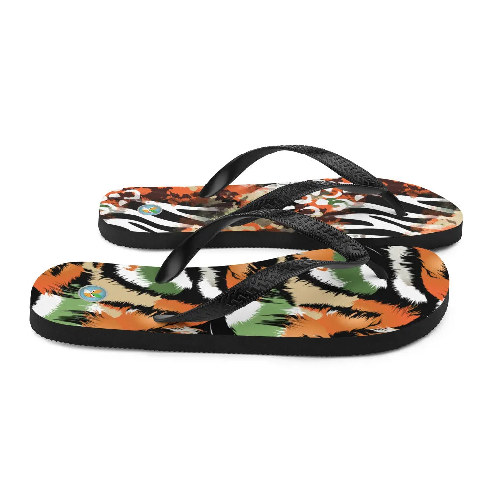 Orange Animal Print - Flip-Flops