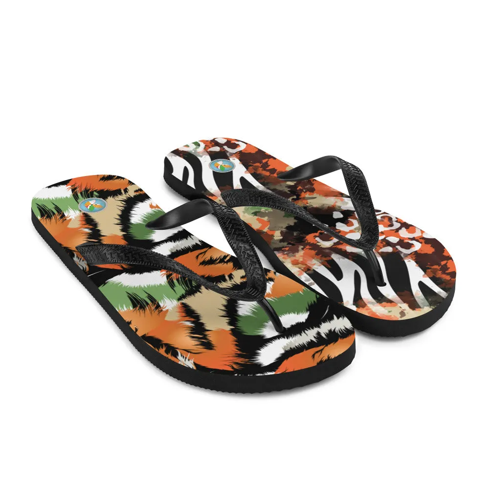 Orange Animal Print - Flip-Flops