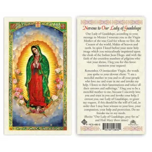 Our Lady of Guadalupe Novena Holy Card (Plastic Covered)
