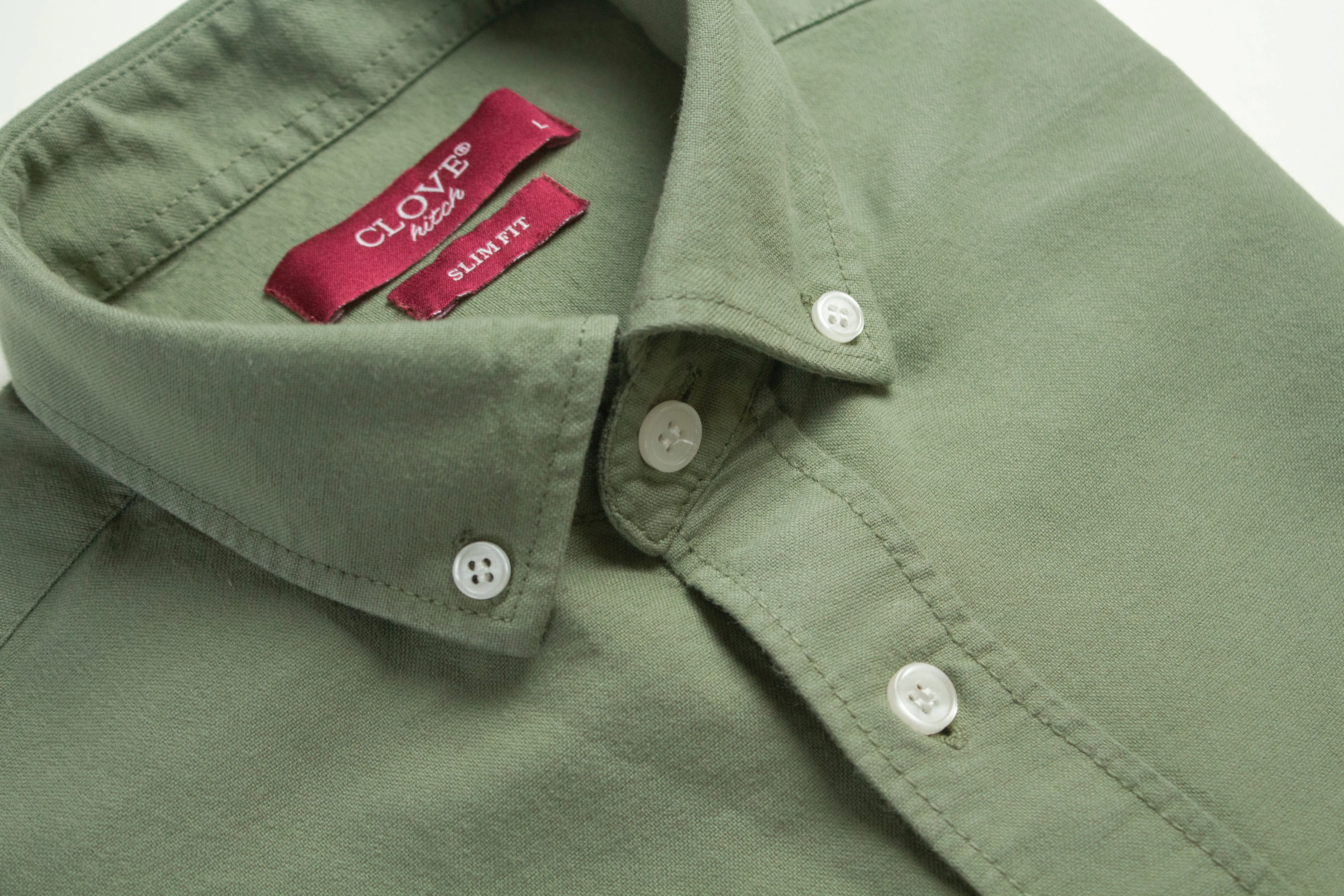 Oxford Cotton Shirt (With Pocket) - Matcha Green
