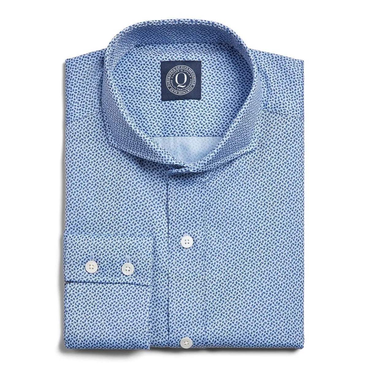 Oxford Leaf Print - Blue