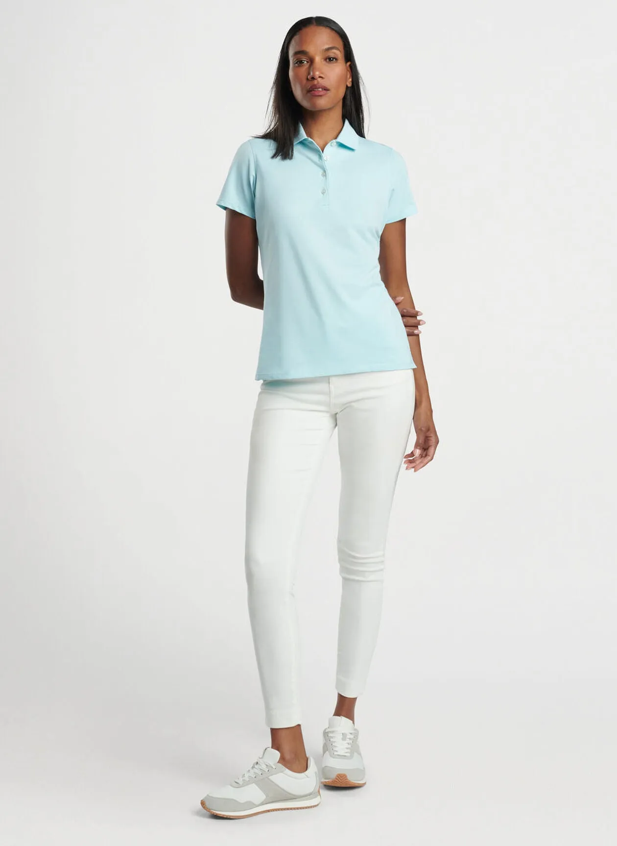 Peter Millar Womens Albatross Polo - BLUE SPRUCE