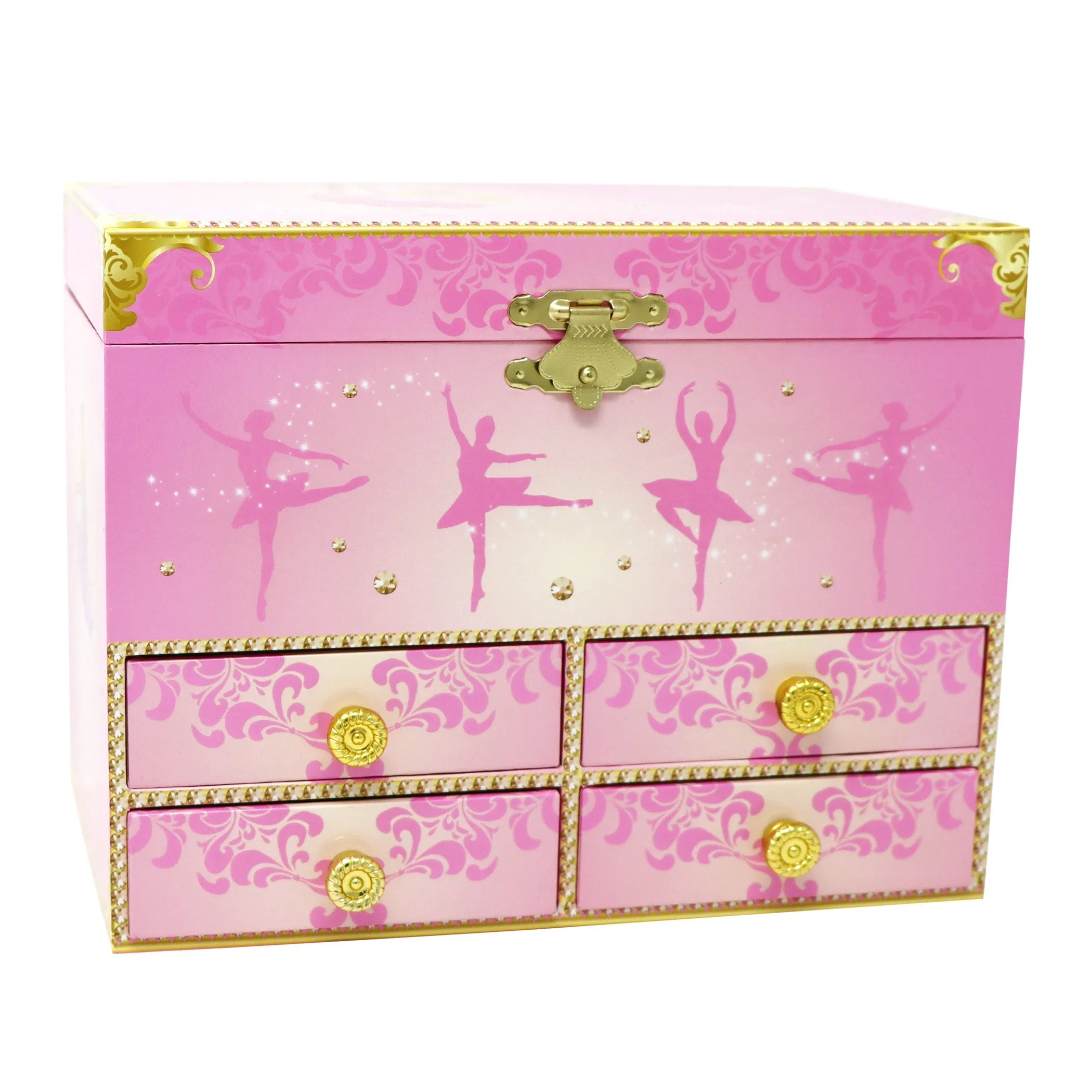 Pink Poppy Romantic Ballet Medium Musical Jewellery Box