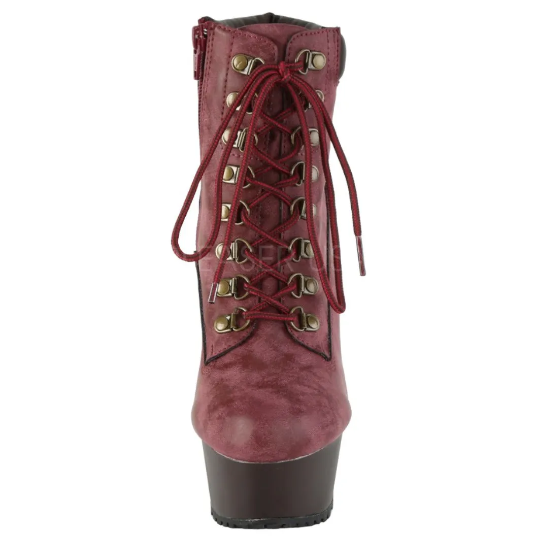 Pleaser DELIGHT 600TL 02 Boots Burgundy (UK5)