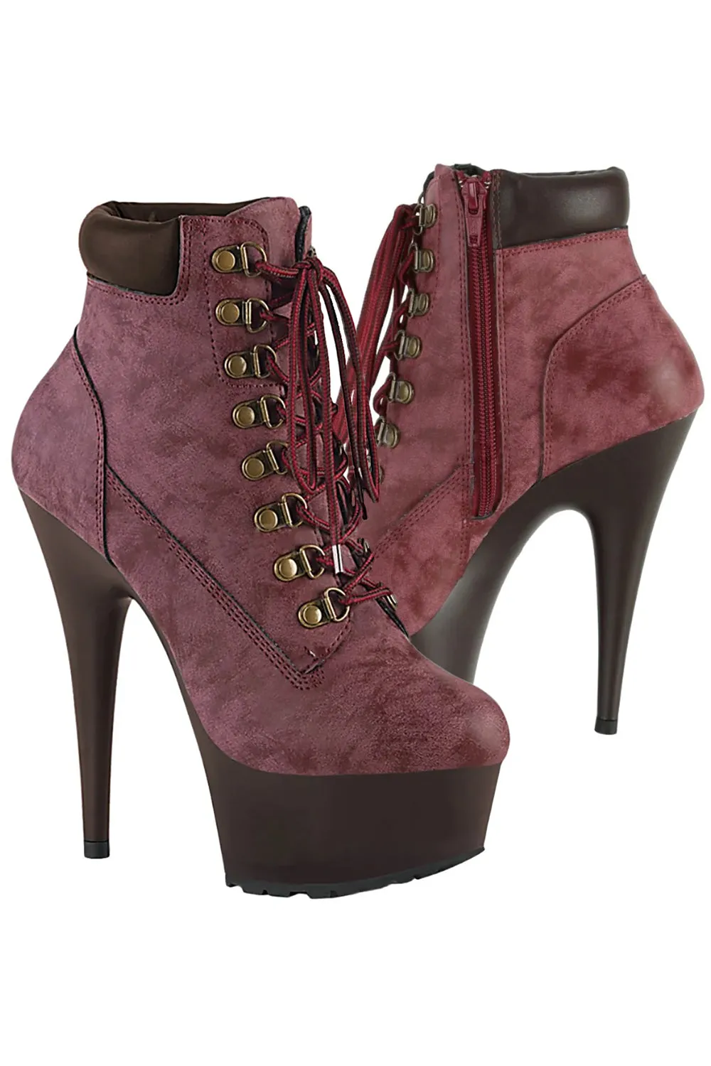 Pleaser DELIGHT 600TL 02 Boots Burgundy (UK5)